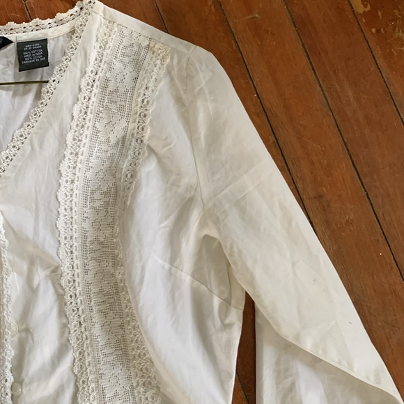 Lace & 100% Cotton Long Sleeve, Cottage Core - Picture 6 of 13